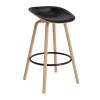 Tabouret de bar Mat Barstool habillé sur le devant 75 cm, Ultra 41599-hemp-beech-black steel