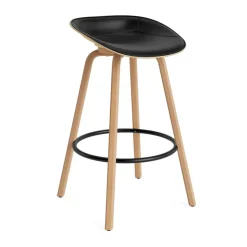 Tabouret de bar Mat Barstool habillé sur le devant 75 cm, Ultra 41599-hemp-beech-black steel