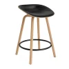 Tabouret de bar Mat Barstool habillé sur le devant 65 cm, Ultra 41599-hemp-beech-black steel