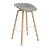 Tabouret de bar Mat Barstool habillé sur le devant 75 cm, Remix 133-seaweed-beech-cream steel