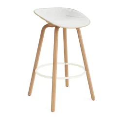 Tabouret de bar Mat Barstool habillé sur le devant 75 cm, Hallingdal 110-hemp-beech-cream steel