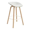 Tabouret de bar Mat Barstool habillé sur le devant 75 cm, Hallingdal 110-seaweed-beech-cream steel