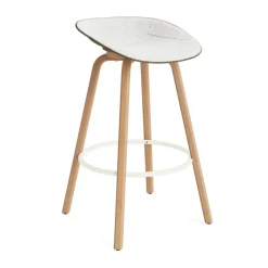 Tabouret de bar Mat Barstool habillé sur le devant 75 cm, Hallingdal 110-seaweed-beech-cream steel