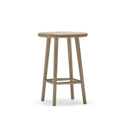 Tabouret de bar Miss Button, chêne huilé blanc, moyen