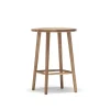 Tabouret de bar Miss Button, chêne huilé naturel, moyen