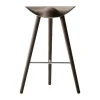 Tabouret de bar ML42 69 cm, Chêne huilé marron-acier