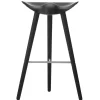 Tabouret de bar ML42 77 cm, Hêtre lasuré noir-acier