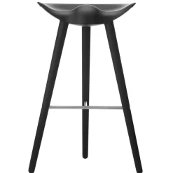 Tabouret de bar ML42 77 cm, Hêtre lasuré noir-acier