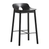 Tabouret de bar Mono 65 cm, Chêne peint en noir