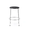 Tabouret de bar, Noir-chrome, 63 cm