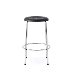 Tabouret de bar, Noir-chrome, 63 cm