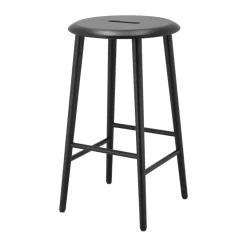 Tabouret de bar Norrabo 65 cm, Chêne laqué noir