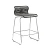 Tabouret de bar Panton One kitchen, noir, papier/acier inoxydable