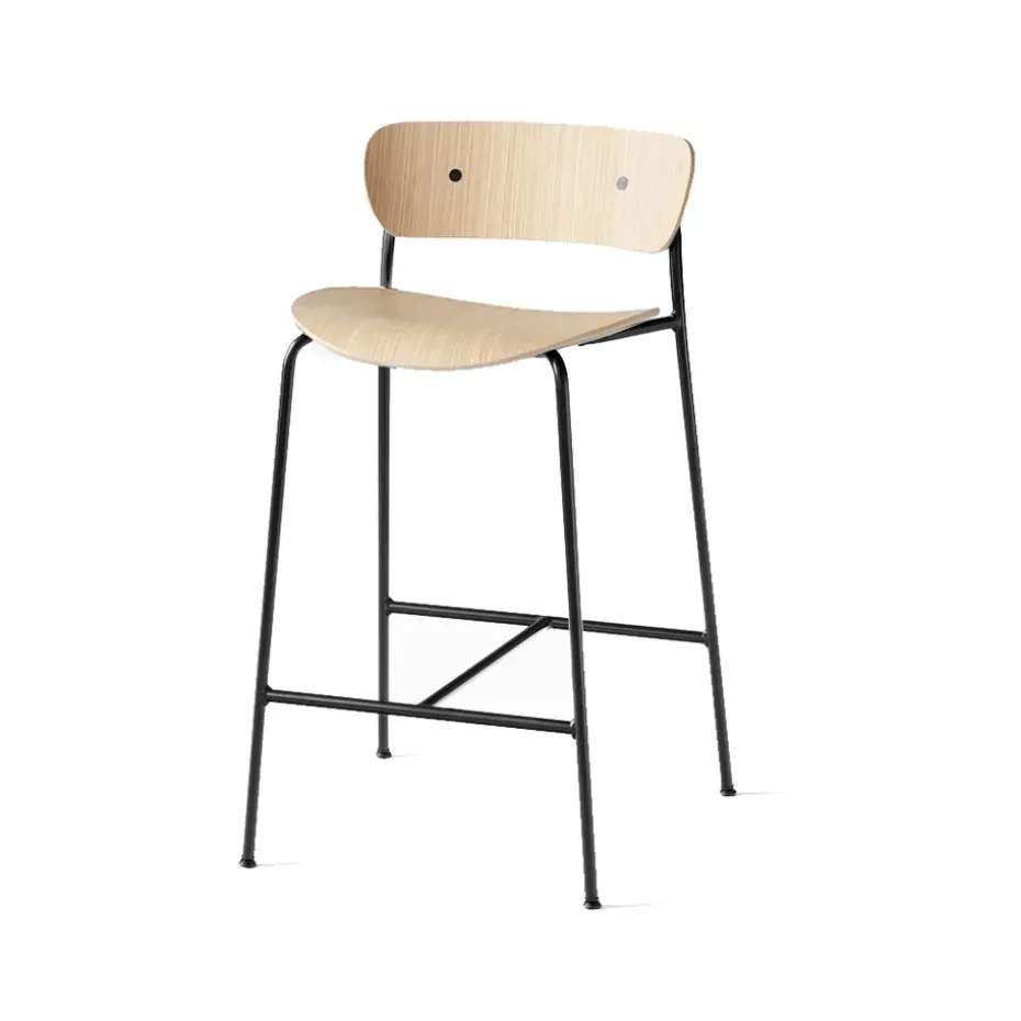 Tabouret de bar Pavilion AV7, chêne laqué, structure en acier
