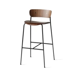 Tabouret de bar Pavilion AV9, noyer laqué, structure en acier