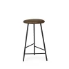 Tabouret de bar Pebble, chêne fumé, h.65, structure noire