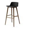 Tabouret de bar Rely HW123, Black-laqué noyer, 75 cm