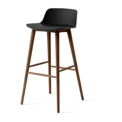 Tabouret de bar Rely HW123, Black-laqué noyer, 75 cm
