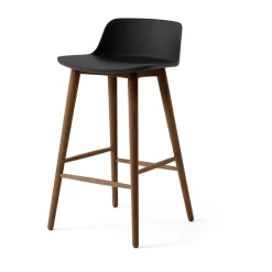 Tabouret de bar Rely HW118, Black-noyer laqué, 65 cm