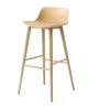 Tabouret de bar Rely HW123, Chêne laqué Beige sand, 75 cm