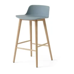 Tabouret de bar Rely HW118, Light blue-chêne laqué, 65 cm