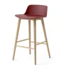 Tabouret de bar Rely HW118, Red brown-chêne laqué, 65 cm