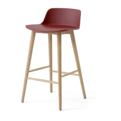 Tabouret de bar Rely HW118, Red brown-chêne laqué, 65 cm