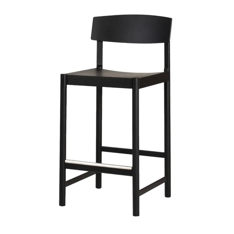 Tabouret de bar Rod 65 cm, Frêne noirci