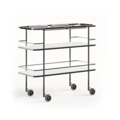 Tabouret de bar S70-3, Laminé blanc - base en chrome