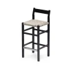 Tabouret de bar Schablon, Sangle naturelle-piètement noir