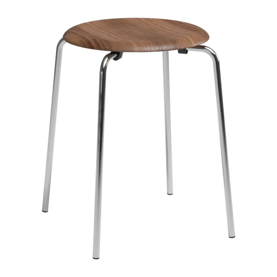 Tabouret Dot, Noyer-chrome