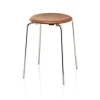 Tabouret en cuir Dot, Noyer