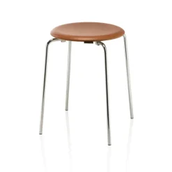 Tabouret en cuir Dot, Noyer
