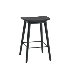 Tabouret Fiber counter 65 cm, black, pieds noirs