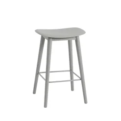 Tabouret Fiber counter 65 cm, grey, pieds gris