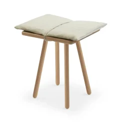 Tabouret Georg, Lin, chêne non traité, incl. coussin en lin