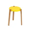 Tabouret Happy, jaune, pieds en chêne