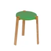 Tabouret Happy, vert, pieds en chêne