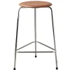 Tabouret haut en cuir Dot, Walnut