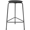 Tabouret haut en cuir Dot, Noir cow-boy