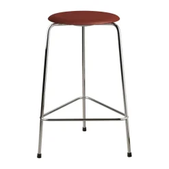 Tabouret haut en cuir Dot, Chestnut