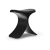 Tabouret Luno 48x28x72 cm, Chêne noir-cuir noir