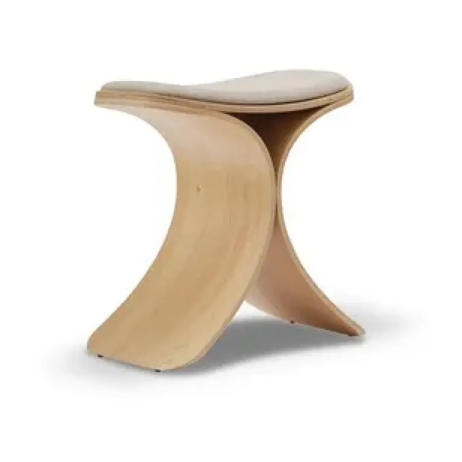 Tabouret Luno 48x28x72 cm, Chêne-beige textile