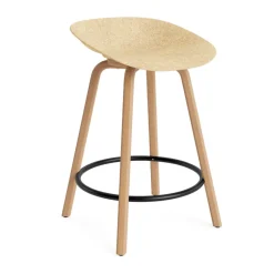 Tabouret Mat Barstool 65 cm, Hemp-hêtre-acier noir