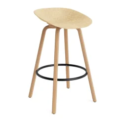 Tabouret Mat Barstool 75 cm, Hemp-hêtre-acier noir
