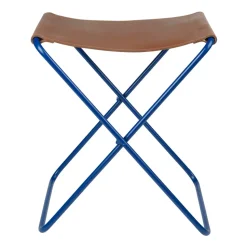 Tabouret Nola cuir, Intense blue