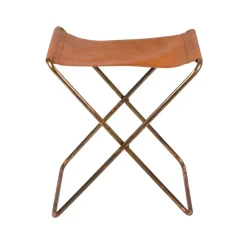 Tabouret Nola cuir, petit, 45 cm