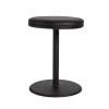 Tabouret Orbit, noir, cuir noir