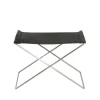 Tabouret OX Stool, cuir noir, acier inoxydable