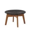 Tabouret Peacock, Dark grey, rope, pieds en teck